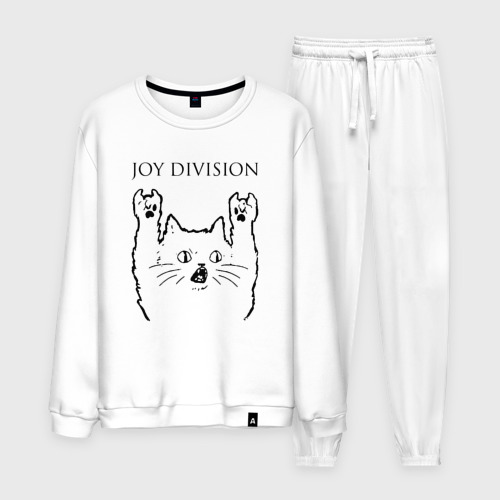 Мужской костюм хлопок Joy Division - rock cat, цвет белый