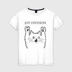 Женская футболка хлопок Joy Division - rock cat