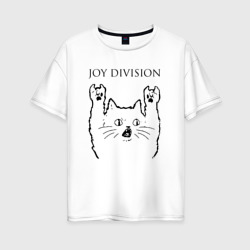 Женская футболка хлопок Oversize Joy Division - rock cat
