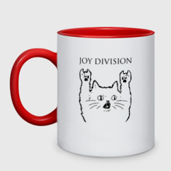 Кружка двухцветная Joy Division - rock cat