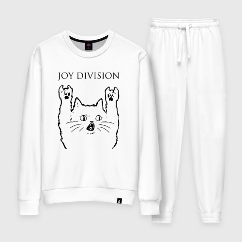 Женский костюм хлопок Joy Division - rock cat, цвет белый