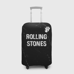 Чехол для чемодана 3D Rolling Stones glitch на темном фоне: символ сверху