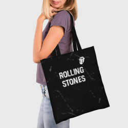 Шоппер 3D Rolling Stones glitch на темном фоне: символ сверху - фото 2