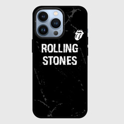 Чехол для iPhone 13 Pro Rolling Stones glitch на темном фоне: символ сверху