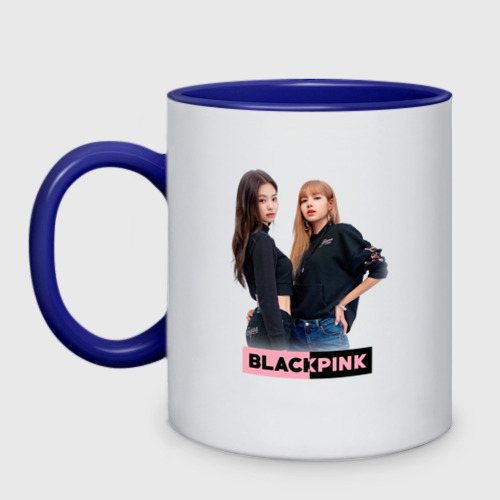 Кружка двухцветная Blackpink K-pop, цвет белый + синий