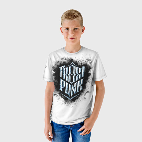 Детская футболка 3D с принтом Frostpunk, фото на моделе #1