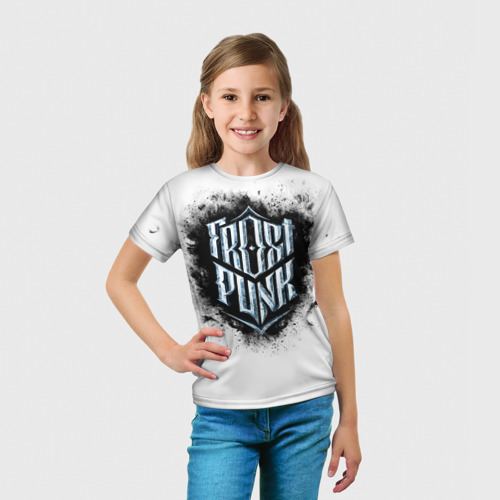 Детская футболка 3D с принтом Frostpunk, вид сбоку #3