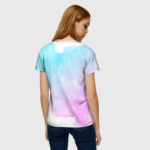 Женская футболка 3D с принтом Роза Блэкпинк, вид сзади #2