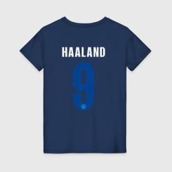 Женская футболка хлопок Эрлинг Холанд Манчестер Сити форма 23-24