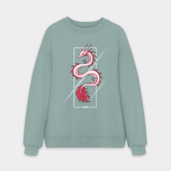 Мужской свитшот oversize без начеса хлопок Kinn дракон