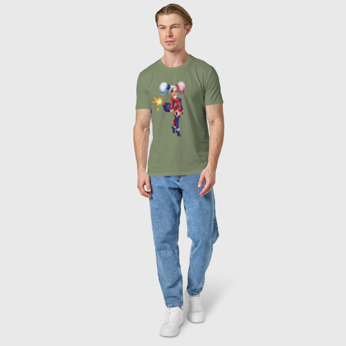 Мужская футболка хлопок Девушка с бомбой, цвет авокадо - фото 5