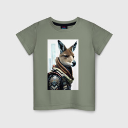 Детская футболка хлопок Cool kangaroo - Cyberpunk - neural network