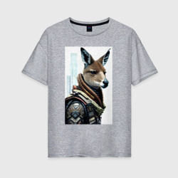 Женская футболка хлопок Oversize Cool kangaroo - Cyberpunk - neural network