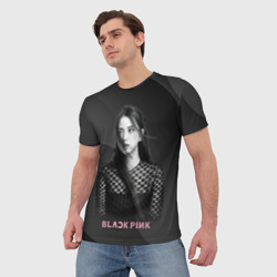 Мужская футболка 3D Jisoo black - фото 2