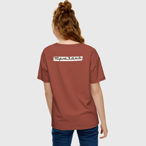 Женская футболка хлопок Oversize Ретро логотип Юрюзань, цвет кирпичный - фото 4