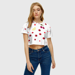 Женская футболка Crop-top 3D Ягоды и лимон - фото 2
