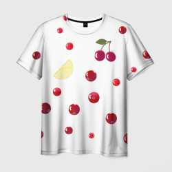 Мужская футболка 3D Ягоды и лимон