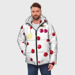 Мужская зимняя куртка 3D Ягоды и лимон - фото 2