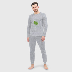 Мужская пижама с лонгсливом хлопок Просто люблю зелень - фото 2