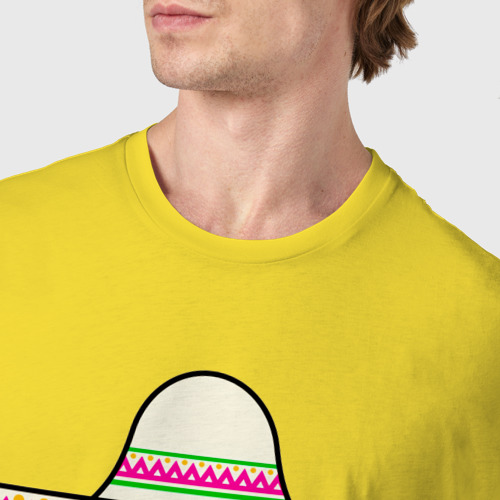 Мужская футболка хлопок с принтом Череп в сомбреро, фото #4