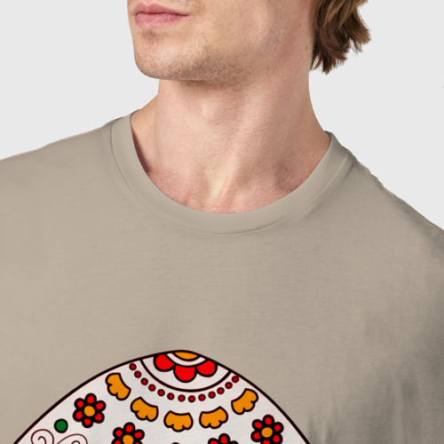 Мужская футболка хлопок Влюблённый череп, цвет миндальный - фото 6