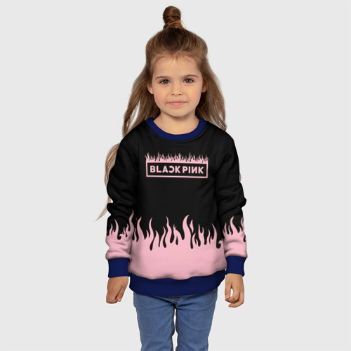 Детский свитшот 3D с принтом Blackpink - flames, фото #4