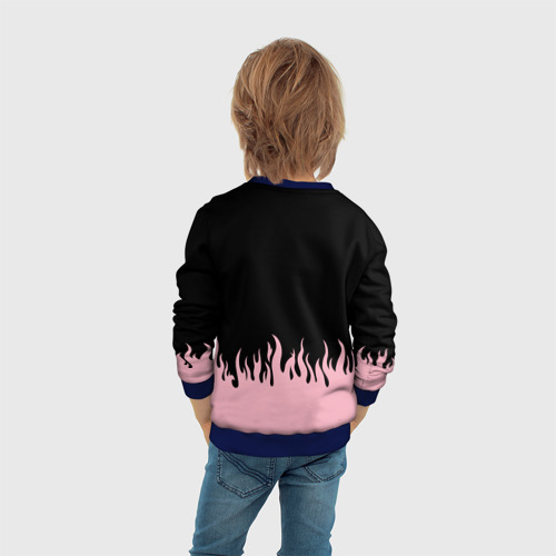Детский свитшот 3D с принтом Blackpink - flames, вид сзади #2