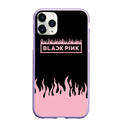 Чехол для iPhone 11 Pro Max матовый с принтом Blackpink - flames, вид спереди #2