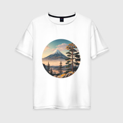 Женская футболка хлопок Oversize Природа Японии и Дальнего Востока