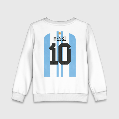 Детский свитшот хлопок с принтом Месси сборная Аргентины ЧМ 2022, вид сзади #1