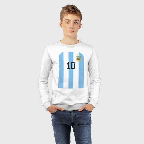 Детский свитшот хлопок с принтом Месси сборная Аргентины ЧМ 2022, фото #4