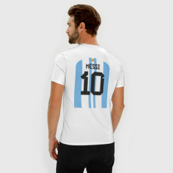 Мужская футболка хлопок Slim Месси сборная Аргентины ЧМ 2022 - фото 2