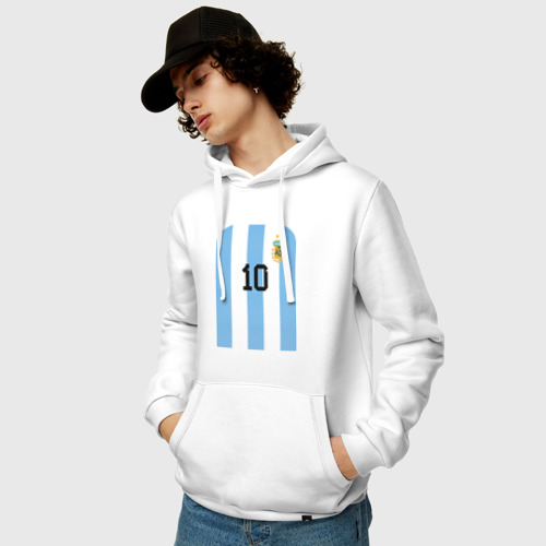 Мужская толстовка хлопок с принтом Месси сборная Аргентины ЧМ 2022, фото на моделе #1