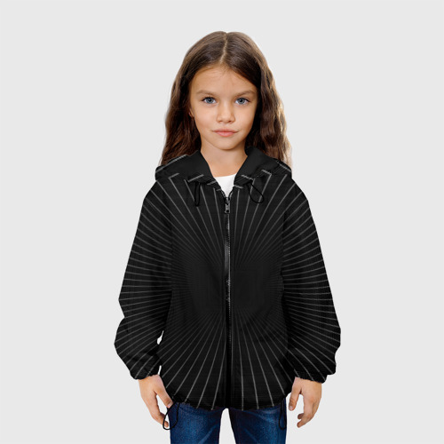 Детская куртка 3D с принтом Сетка пространства чёрный фон, вид сбоку #3