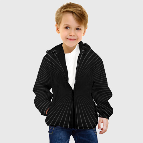 Детская куртка 3D с принтом Сетка пространства чёрный фон, фото на моделе #1