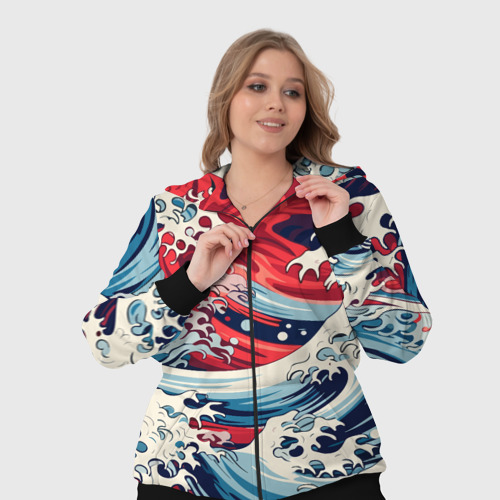 Женский костюм 3D с принтом Морская волна паттерн, фото #4