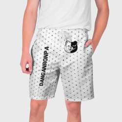 Мужские шорты 3D Danganronpa glitch на светлом фоне: надпись, символ
