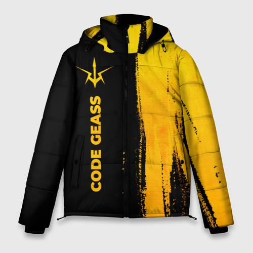 Мужская зимняя куртка 3D Code Geass - gold gradient: по-вертикали, цвет черный