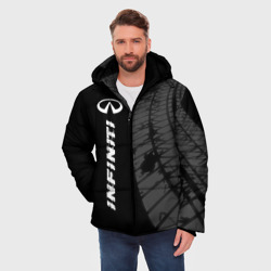 Мужская зимняя куртка 3D Infiniti Speed на темном фоне со следами шин: по-вертикали - фото 2