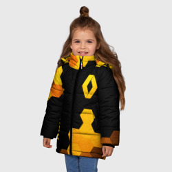 Зимняя куртка для девочек 3D Renault - gold gradient: надпись, символ - фото 2