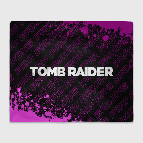 Плед с принтом Tomb Raider pro gaming: надпись и символ, вид спереди №1