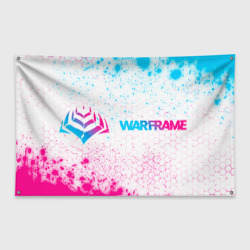 Флаг-баннер Warframe neon gradient style: надпись и символ