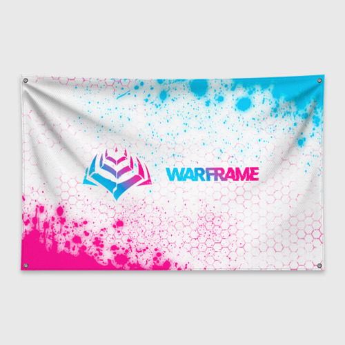 Флаг-баннер Warframe neon gradient style: надпись и символ