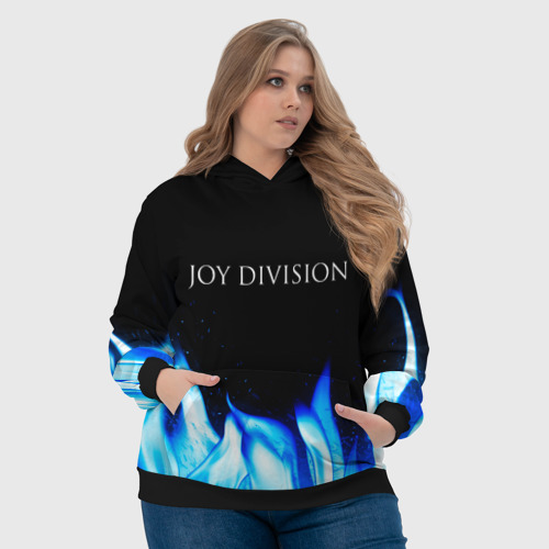 Женская толстовка 3D с принтом Joy Division blue fire, фото #4