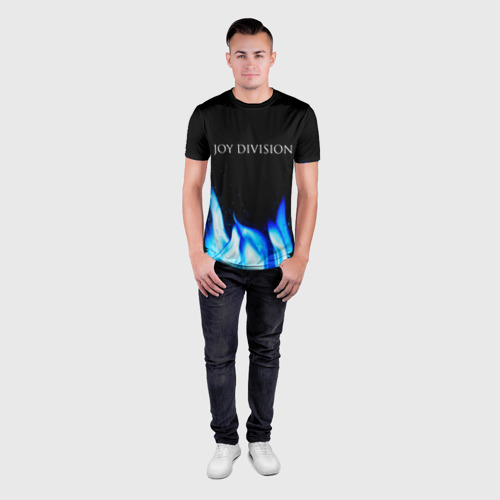 Мужская футболка 3D Slim Joy Division blue fire, цвет 3D печать - фото 4