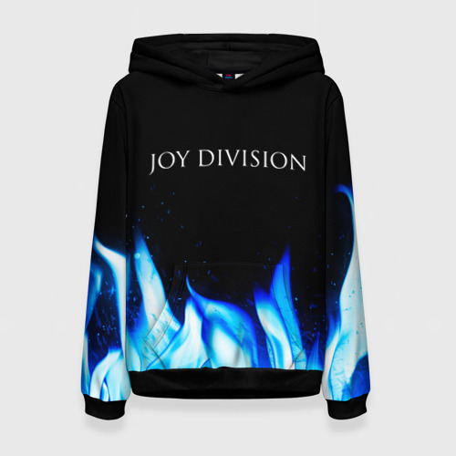 Женская толстовка 3D с принтом Joy Division blue fire, вид спереди #2