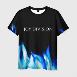 Мужская футболка 3D Joy Division blue fire
