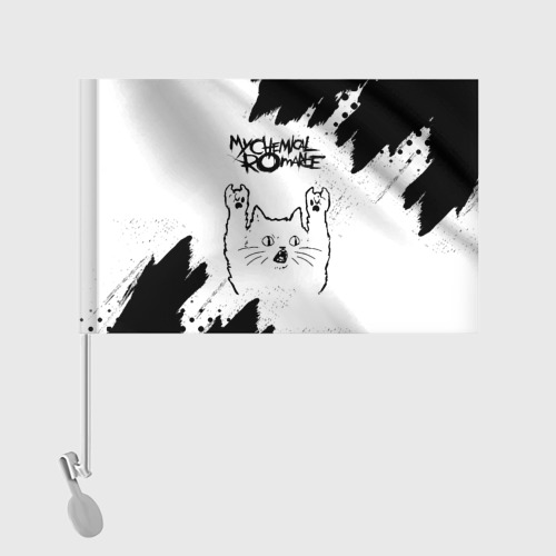 Флаг для автомобиля My Chemical Romance рок кот на светлом фоне - фото 2