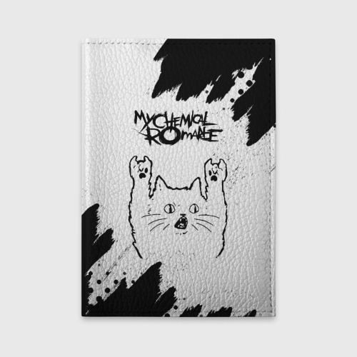 Обложка для автодокументов My Chemical Romance рок кот на светлом фоне