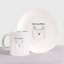 Набор: тарелка + кружка Depeche Mode - rock cat